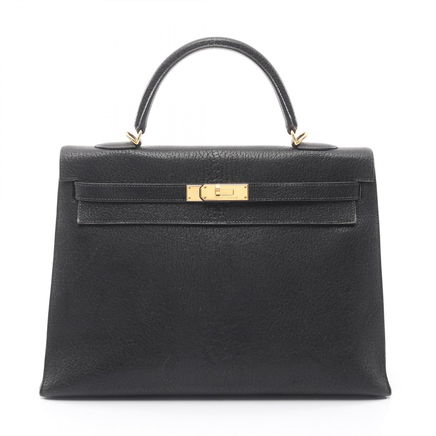 ケリー35 ハンドバッグ シェーブル ブラック ゴールド金具 □E刻印 エルメス バッグ HERMES