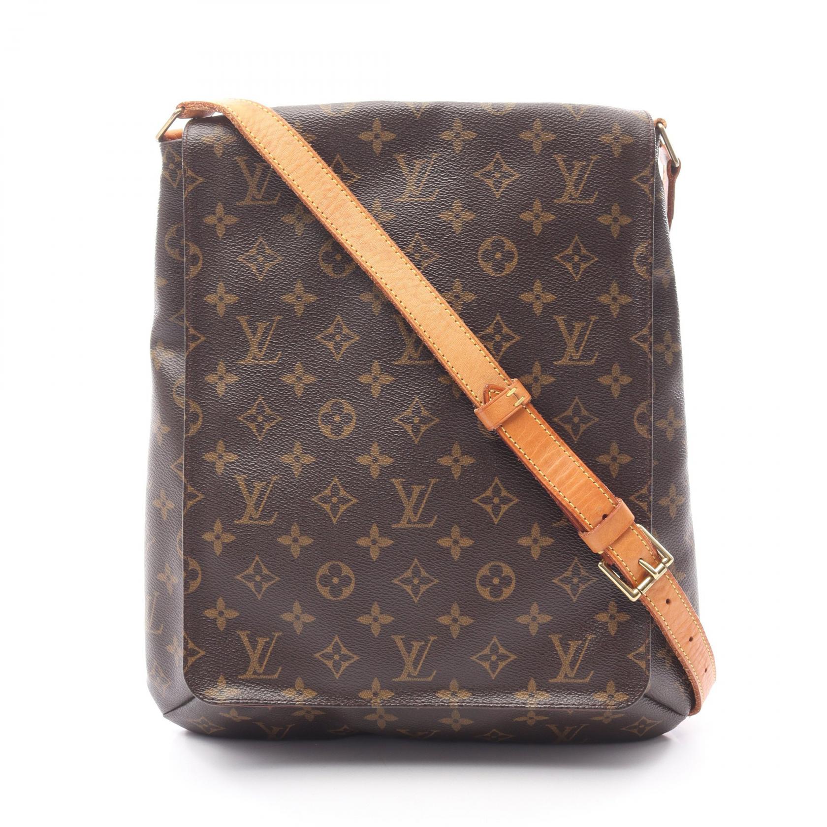 ミュゼット モノグラム ショルダーバッグ PVC レザー ブラウン ルイヴィトン バッグ LOUIS VUITTON