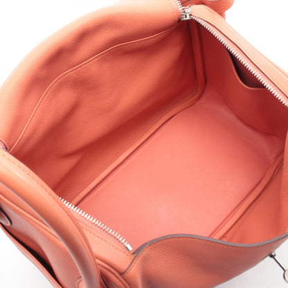 リンディ30 クレヴェット ショルダーバッグ エバーカラー コーラルオレンジ シルバー金具 X刻印 エルメス バッグ HERMES