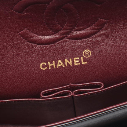 マトラッセ Wフラップ Wチェーンショルダーバッグ ラムスキン ブラック ゴールド金具 シャネル バッグ CHANEL