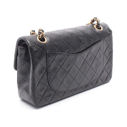 マトラッセ Wフラップ Wチェーンショルダーバッグ ラムスキン ブラック ゴールド金具 シャネル バッグ CHANEL