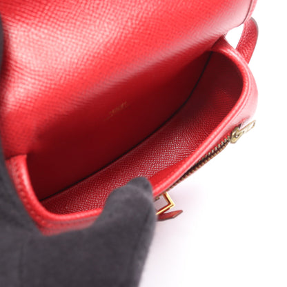バルドゴルフ ミニ ルージュヴィフ ショルダーバッグ クシュベル レッド ゴールド金具 ○V刻印 エルメス バッグ HERMES