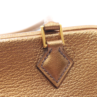 ミニプリュム20 メタリックブロンズ ハンドバッグ シェーブル ブロンズ ゴールド金具 □I刻印 エルメス バッグ HERMES