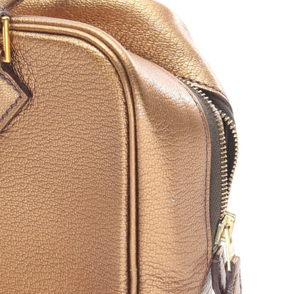 ミニプリュム20 メタリックブロンズ ハンドバッグ シェーブル ブロンズ ゴールド金具 □I刻印 エルメス バッグ HERMES