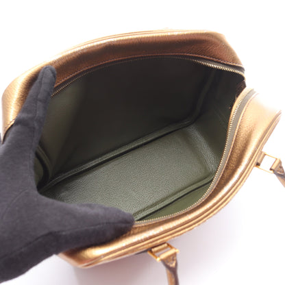 ミニプリュム20 メタリックブロンズ ハンドバッグ シェーブル ブロンズ ゴールド金具 □I刻印 エルメス バッグ HERMES