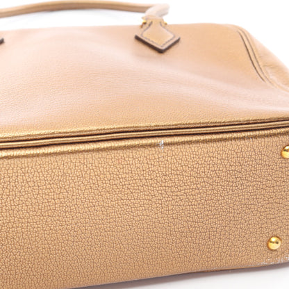 ミニプリュム20 メタリックブロンズ ハンドバッグ シェーブル ブロンズ ゴールド金具 □I刻印 エルメス バッグ HERMES