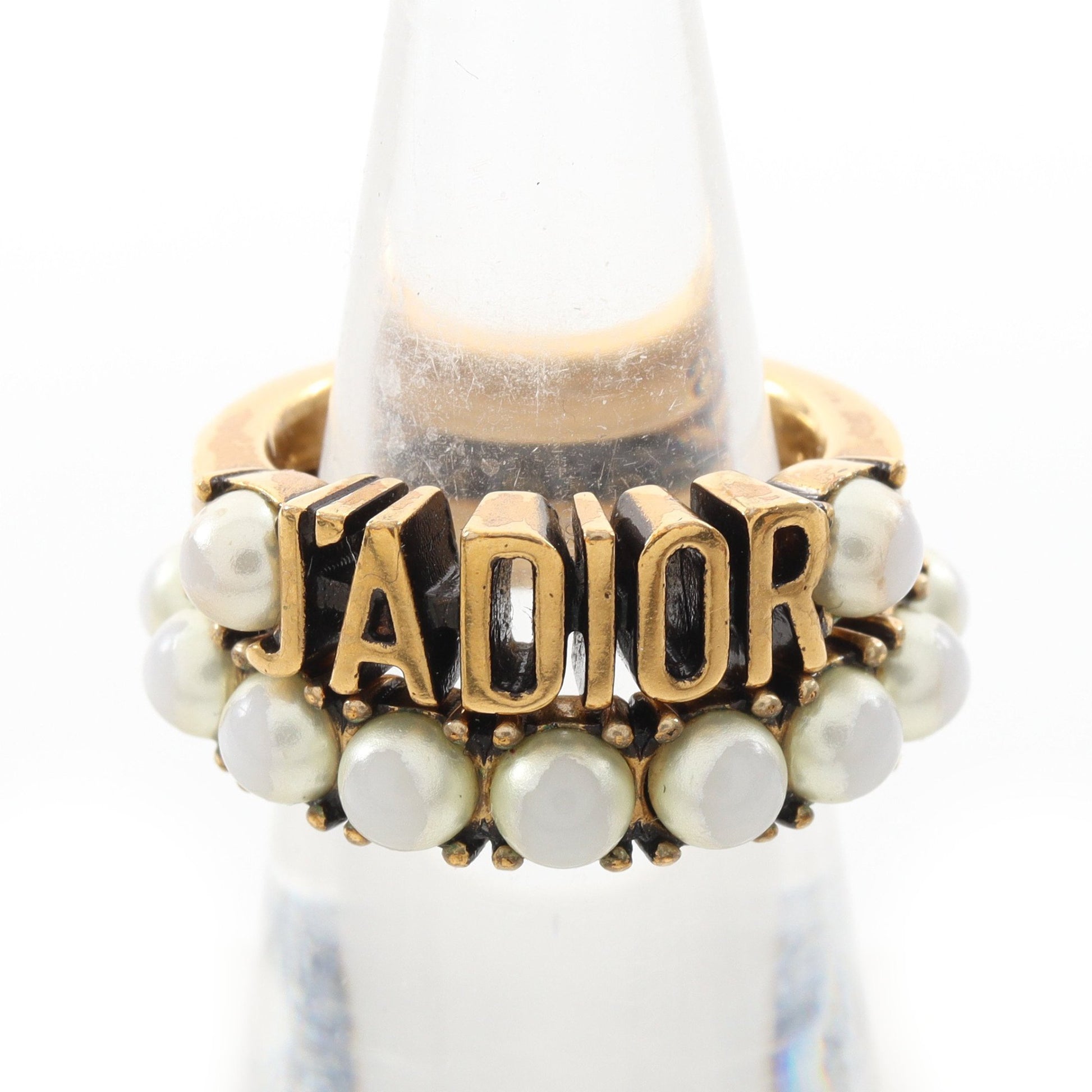 J'ADIOR 2点セット リング 指輪 GP フェイクパール ゴールド オフホワイト ディオール アクセサリー DIOR