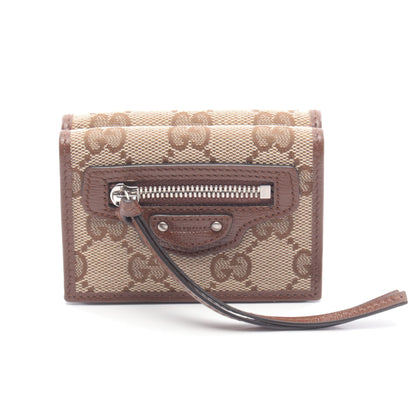 GUCCI × BALENCIAGA ハッカープロジェクト 三つ折り財布 キャンバス レザー ベージュ ブラウン グッチ 財布・小物 GUCCI