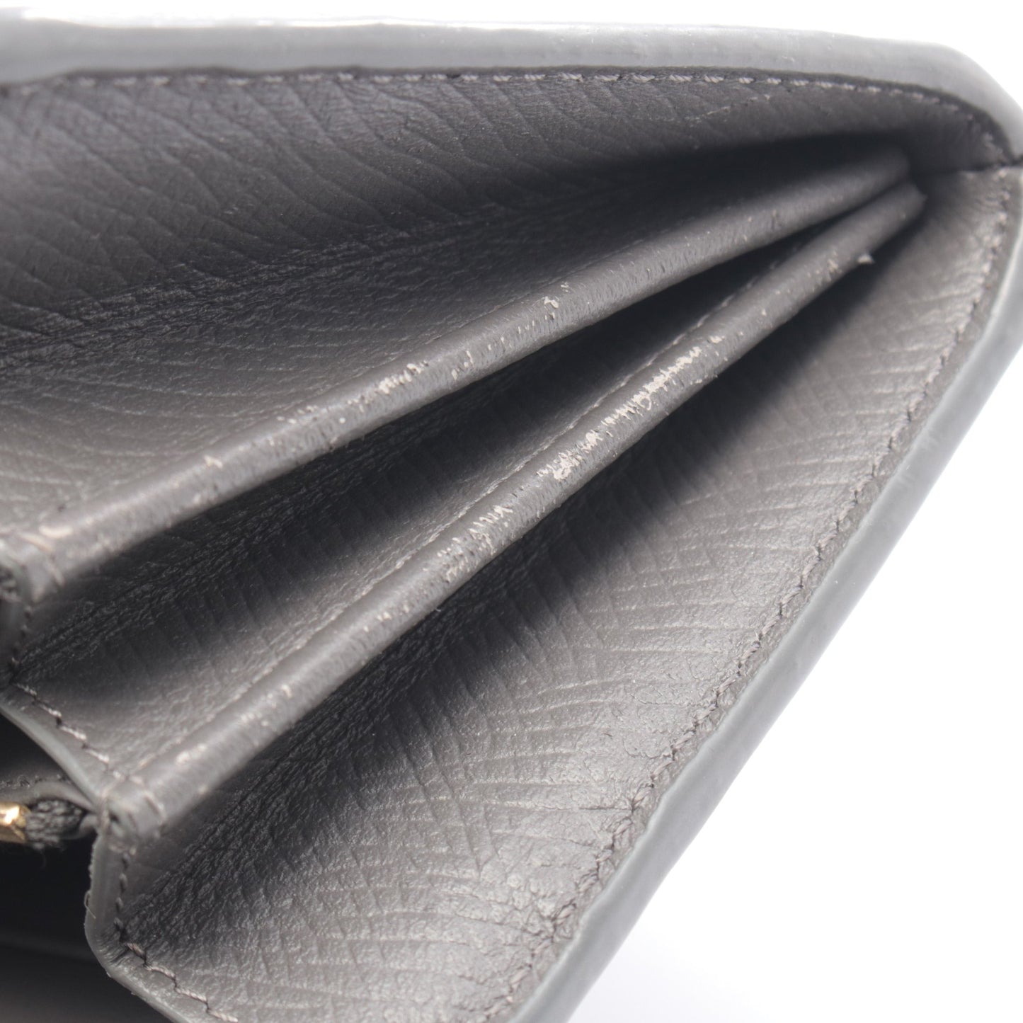 ラージフラップウォレット 二つ折り長財布 レザー グレー セリーヌ 財布・小物 CELINE