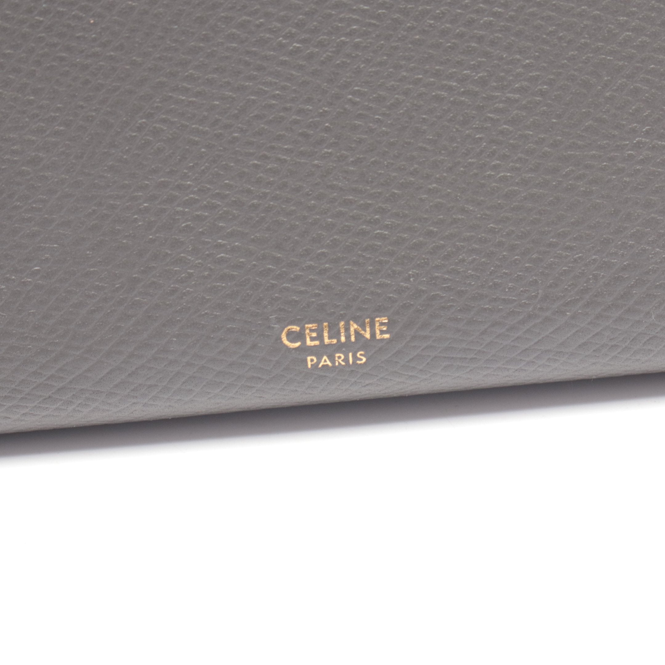 ラージフラップウォレット 二つ折り長財布 レザー グレー セリーヌ – RECLO