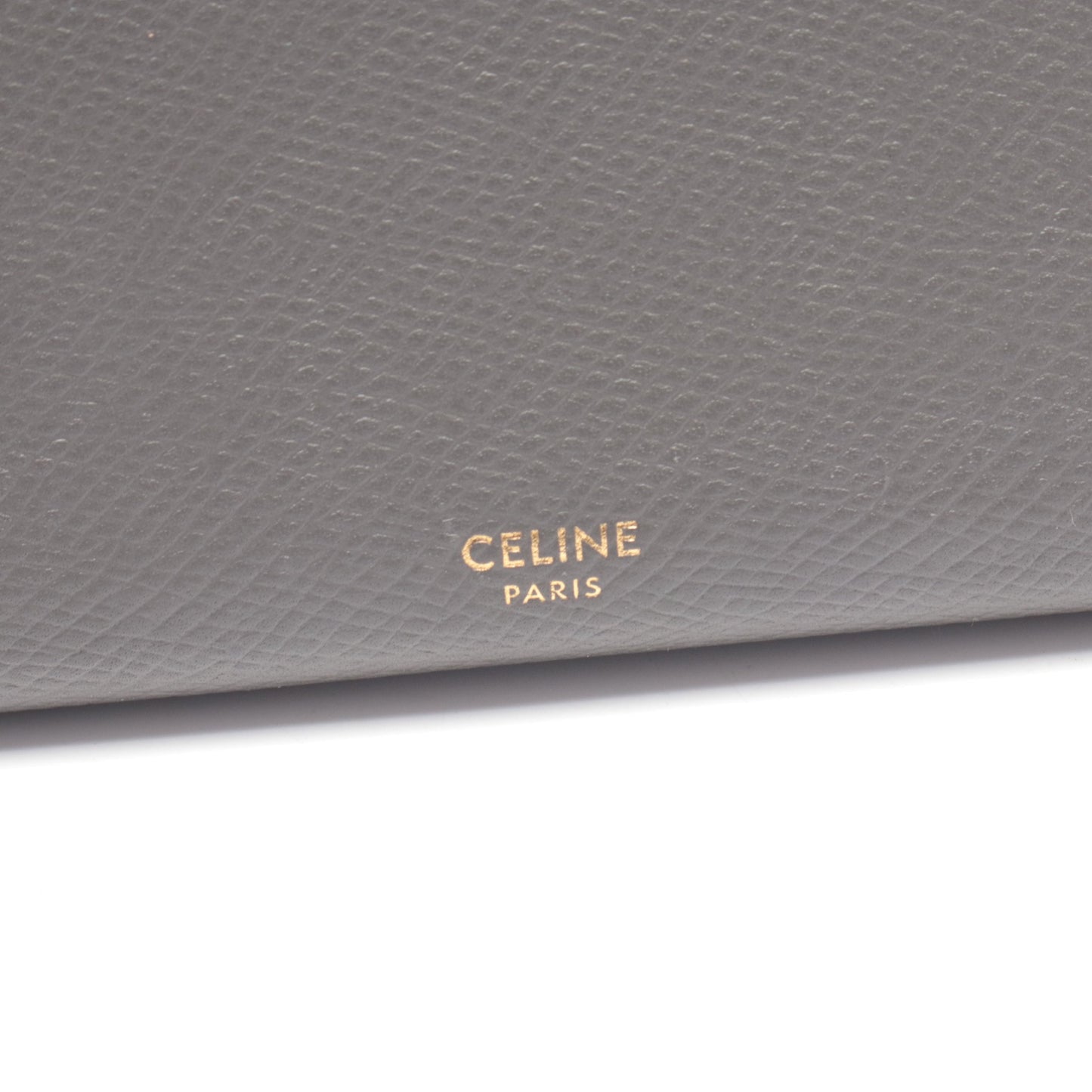 ラージフラップウォレット 二つ折り長財布 レザー グレー セリーヌ 財布・小物 CELINE