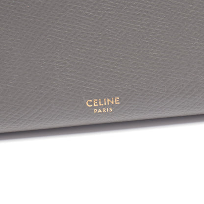 ラージフラップウォレット 二つ折り長財布 レザー グレー セリーヌ 財布・小物 CELINE