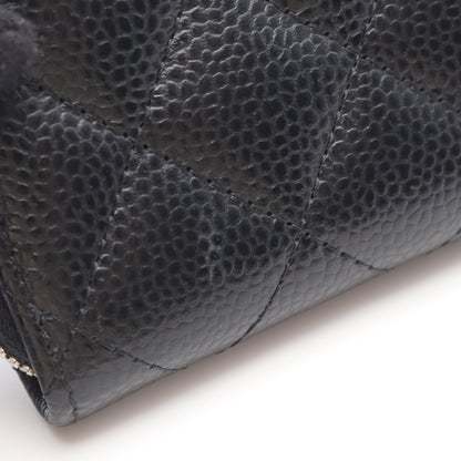 クラシック ジップ コインパース マトラッセ コインケース キャビアスキン ブラック シルバー金具 シャネル 財布・小物 CHANEL