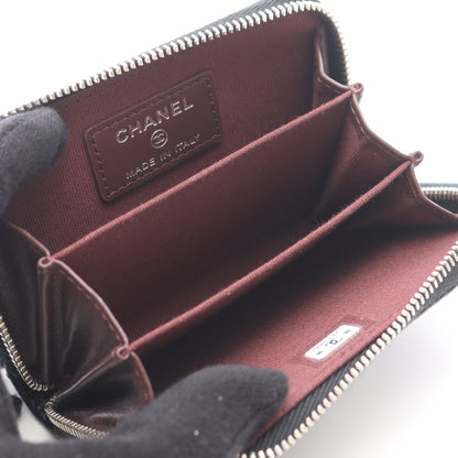 クラシック ジップ コインパース マトラッセ コインケース キャビアスキン ブラック シルバー金具 シャネル 財布・小物 CHANEL