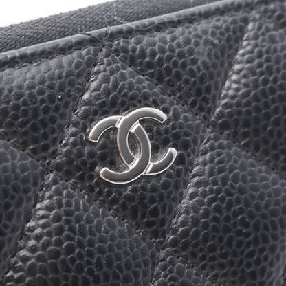 クラシック ジップ コインパース マトラッセ コインケース キャビアスキン ブラック シルバー金具 シャネル 財布・小物 CHANEL