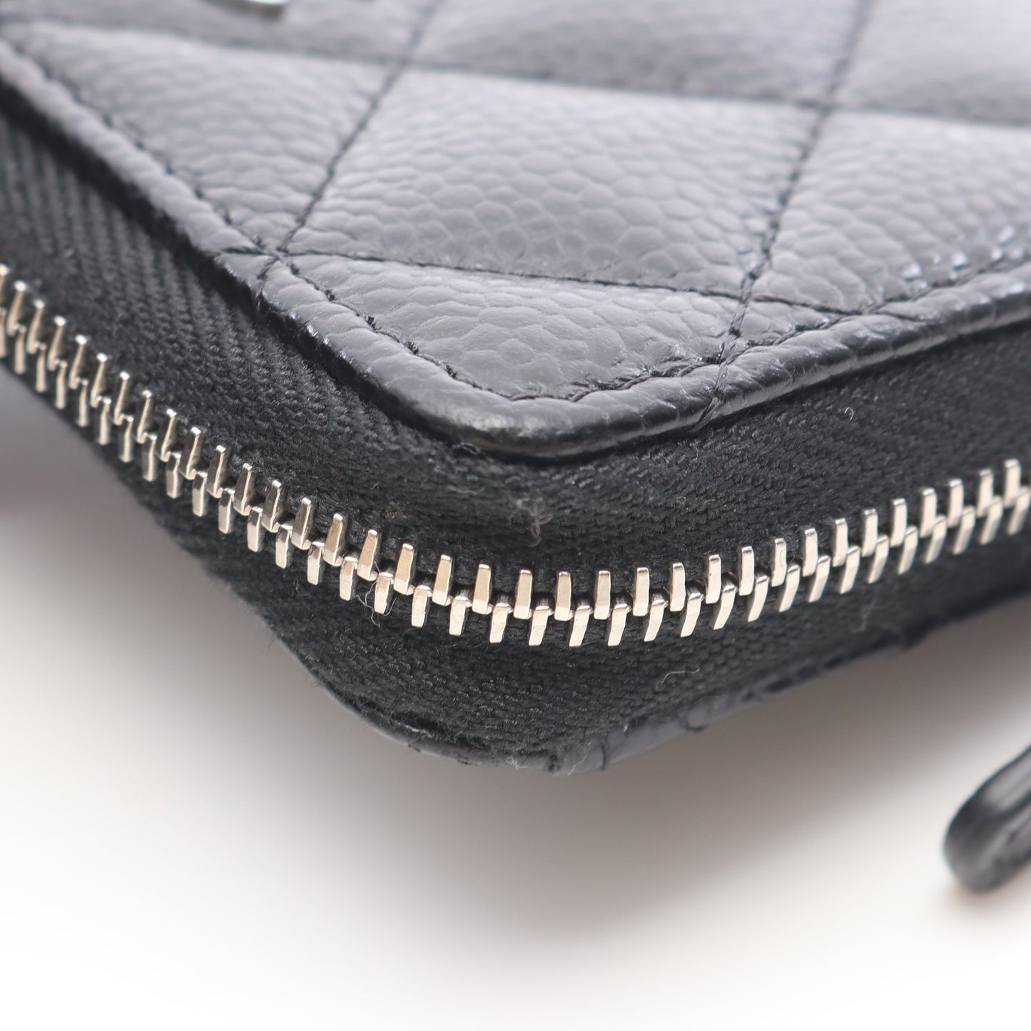 クラシック ジップ コインパース マトラッセ コインケース キャビアスキン ブラック シルバー金具 シャネル 財布・小物 CHANEL