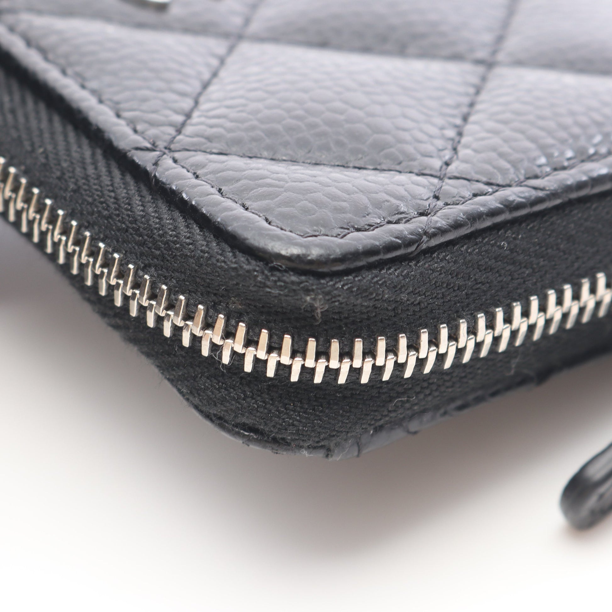 クラシック ジップ コインパース マトラッセ コインケース キャビアスキン ブラック シルバー金具 シャネル 財布・小物 CHANEL
