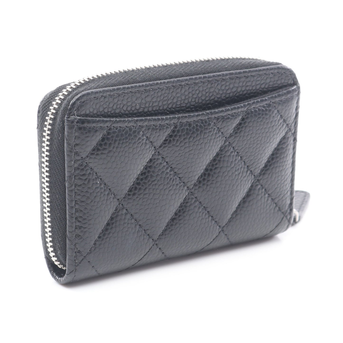 クラシック ジップ コインパース マトラッセ コインケース キャビアスキン ブラック シルバー金具 シャネル 財布・小物 CHANEL