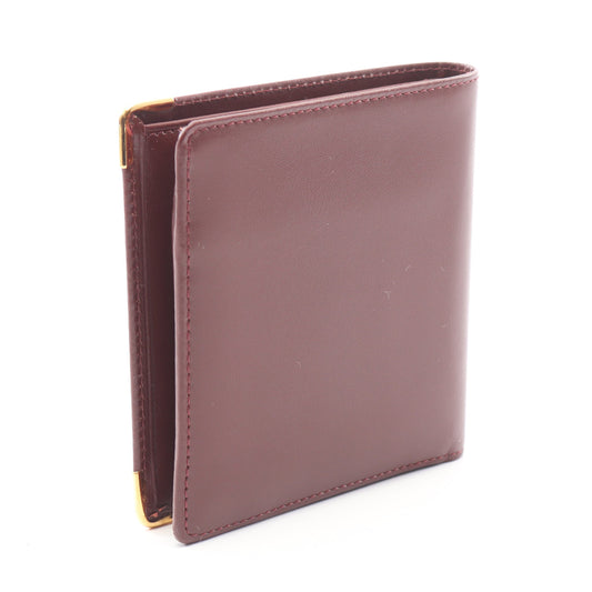 マストライン 二つ折り財布 レザー ボルドー カルティエ