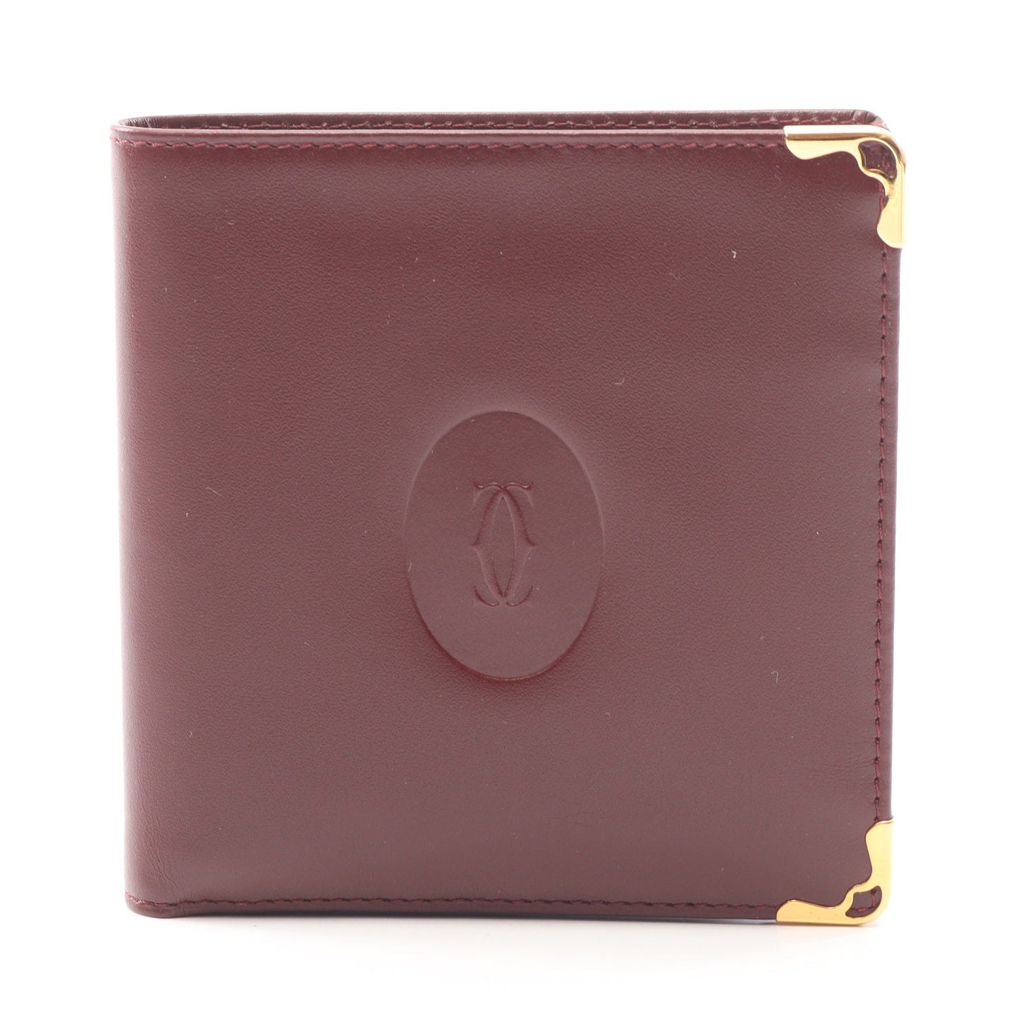 マストライン 二つ折り財布 レザー ボルドー カルティエ