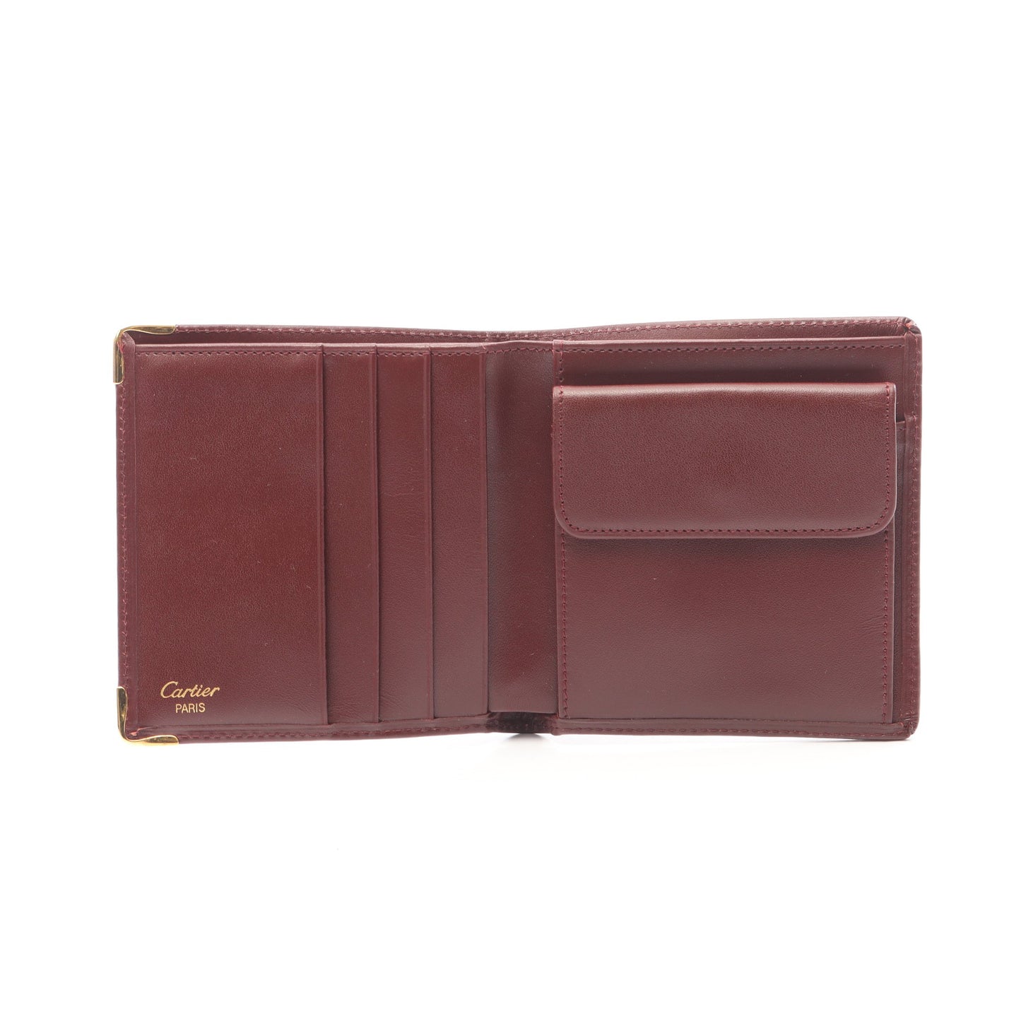マストライン 二つ折り財布 レザー ボルドー カルティエ