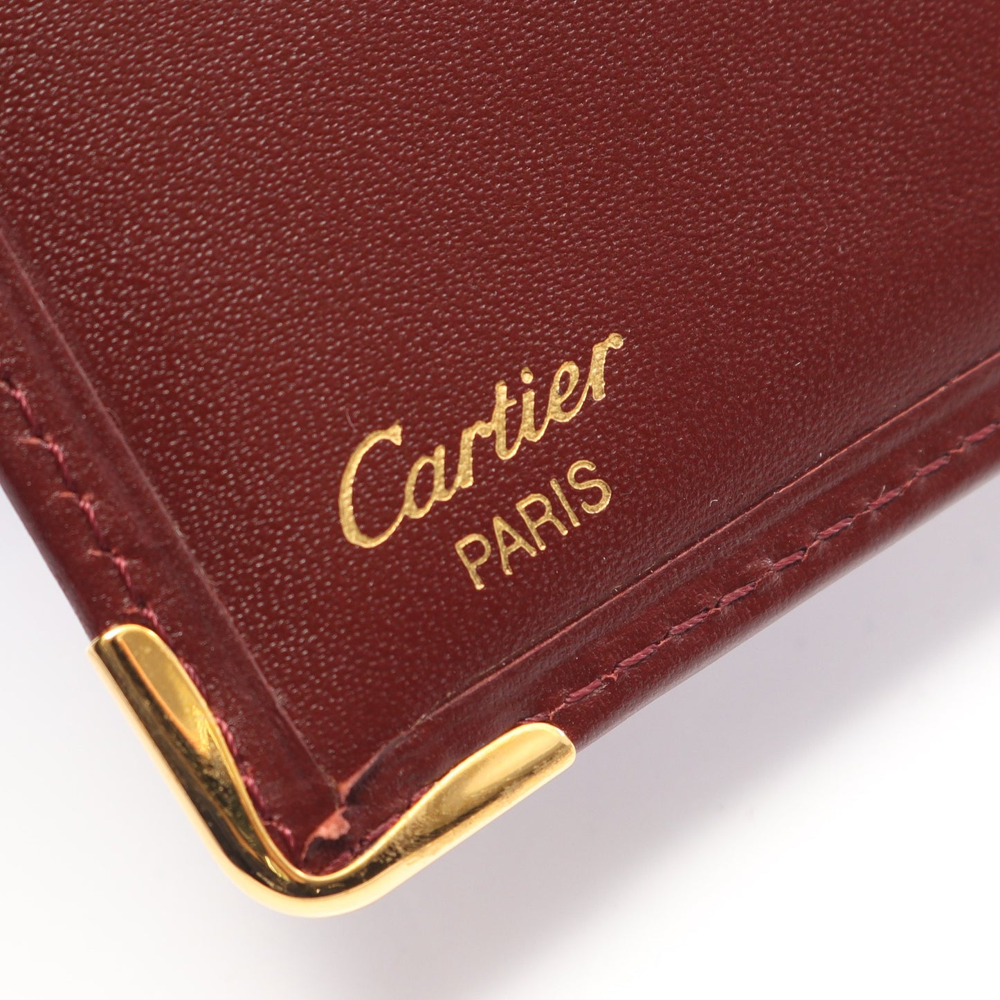 マストライン 二つ折り財布 レザー ボルドー カルティエ