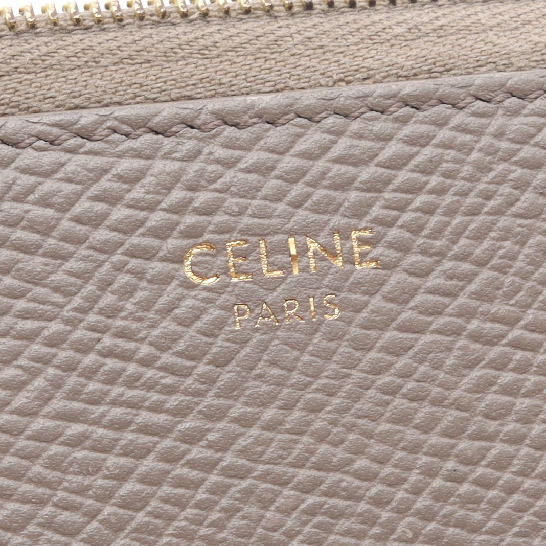CELINE(セリーヌ) 長財布 - 106853HTM.15KH グレーベージュ×ブルー ラウンドファスナー レザー ラウンドファスナー長財布 レザー グレーベージュ セリーヌ – RECLO