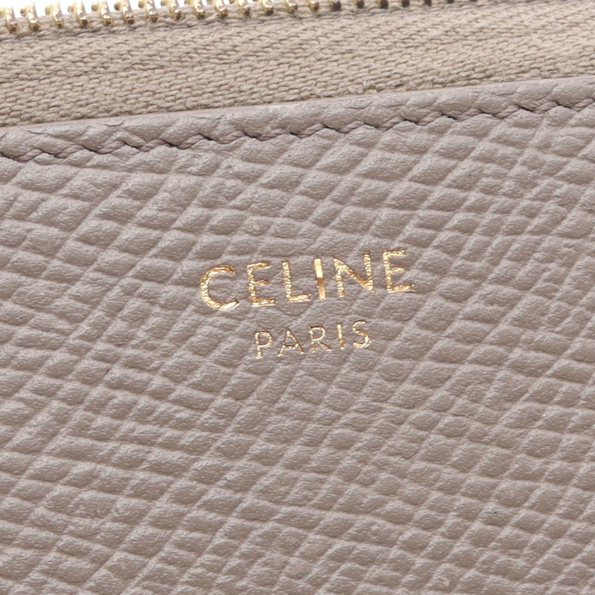 ラウンドファスナー長財布 レザー グレーベージュ セリーヌ 財布・小物 CELINE