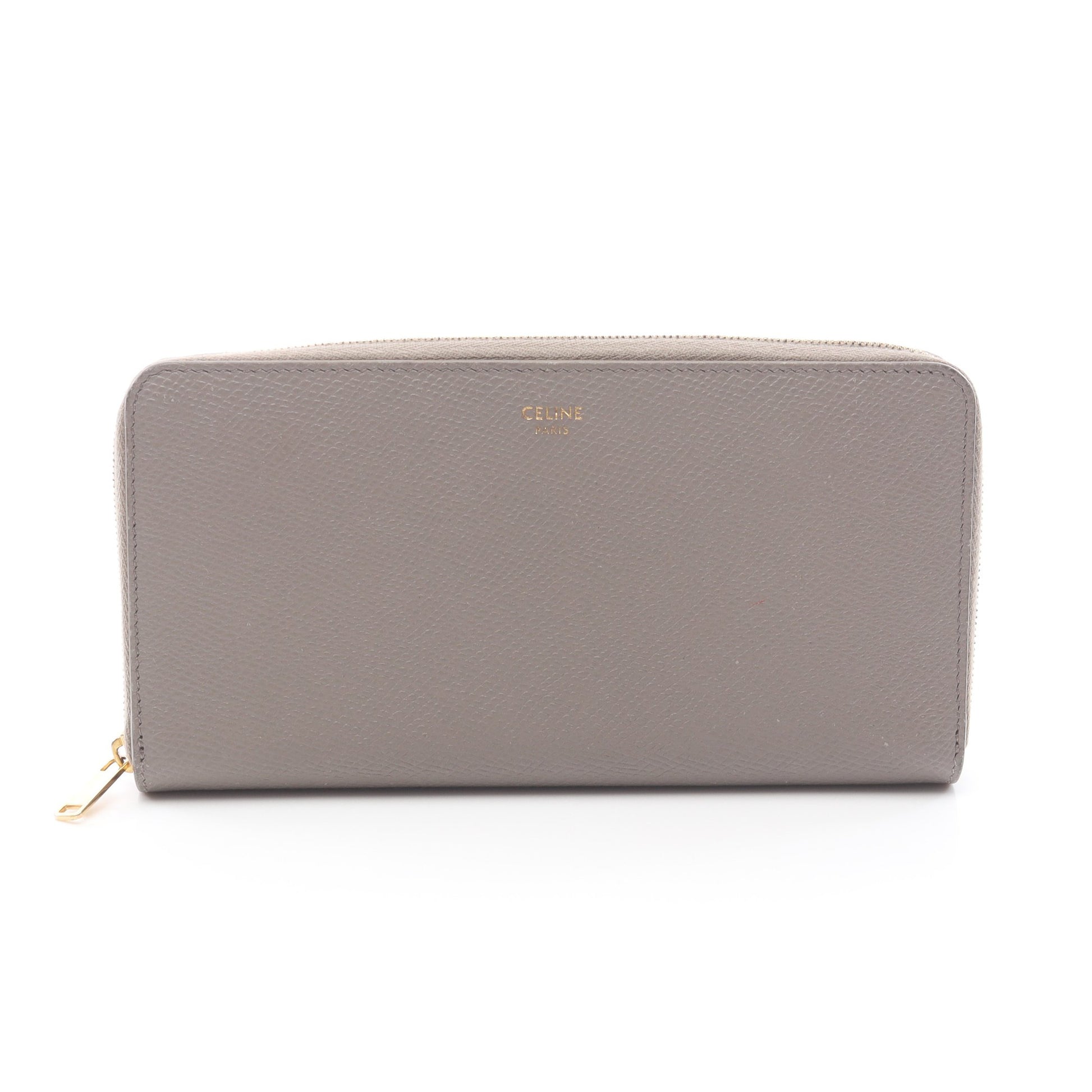 ラウンドファスナー長財布 レザー グレーベージュ セリーヌ 財布・小物 CELINE