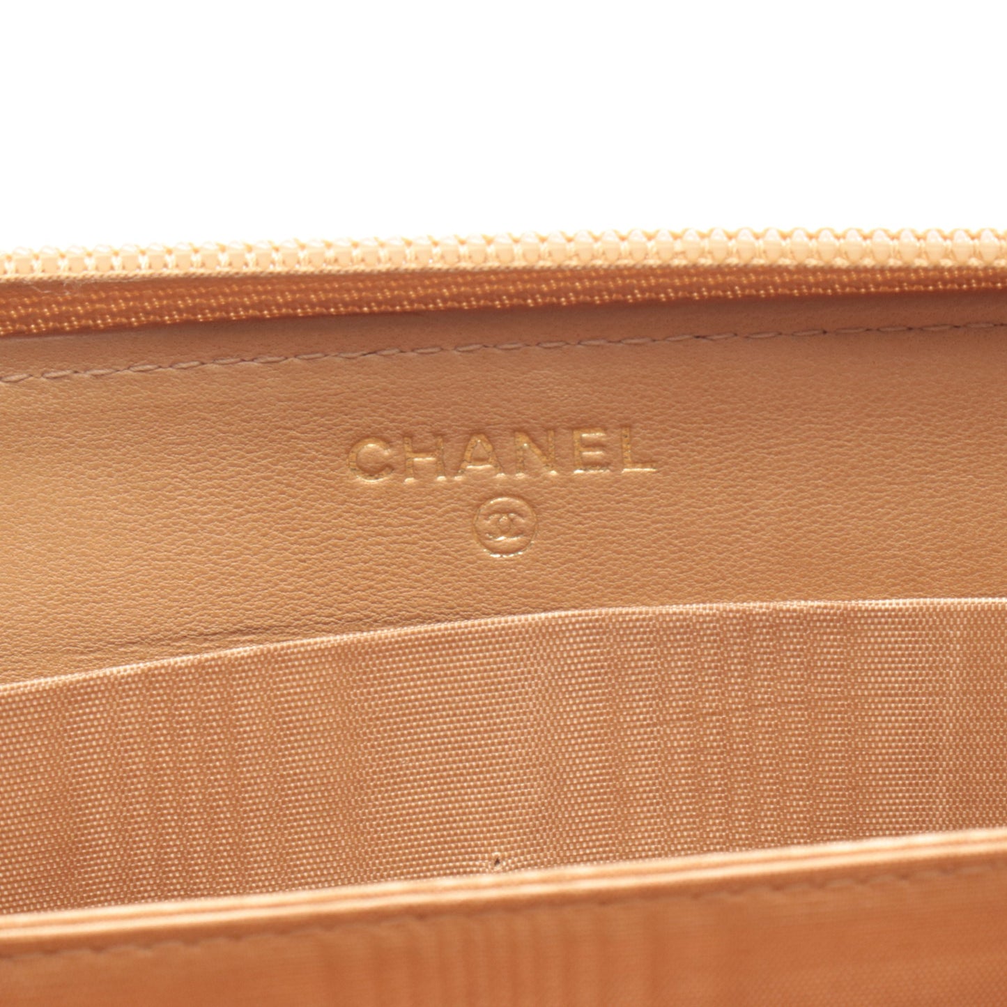 ココマーク ラウンドファスナー長財布 キャビアスキン ライトブラウン ゴールド金具 シャネル 財布・小物 CHANEL