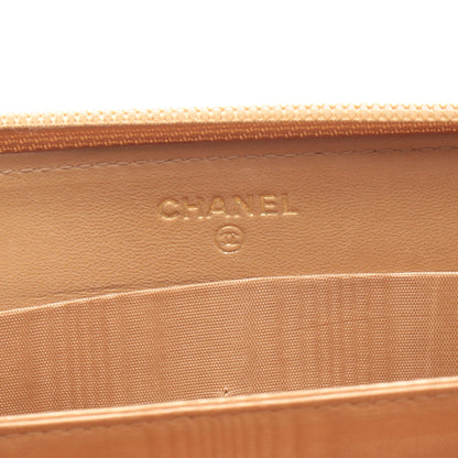 ココマーク ラウンドファスナー長財布 キャビアスキン ライトブラウン ゴールド金具 シャネル 財布・小物 CHANEL