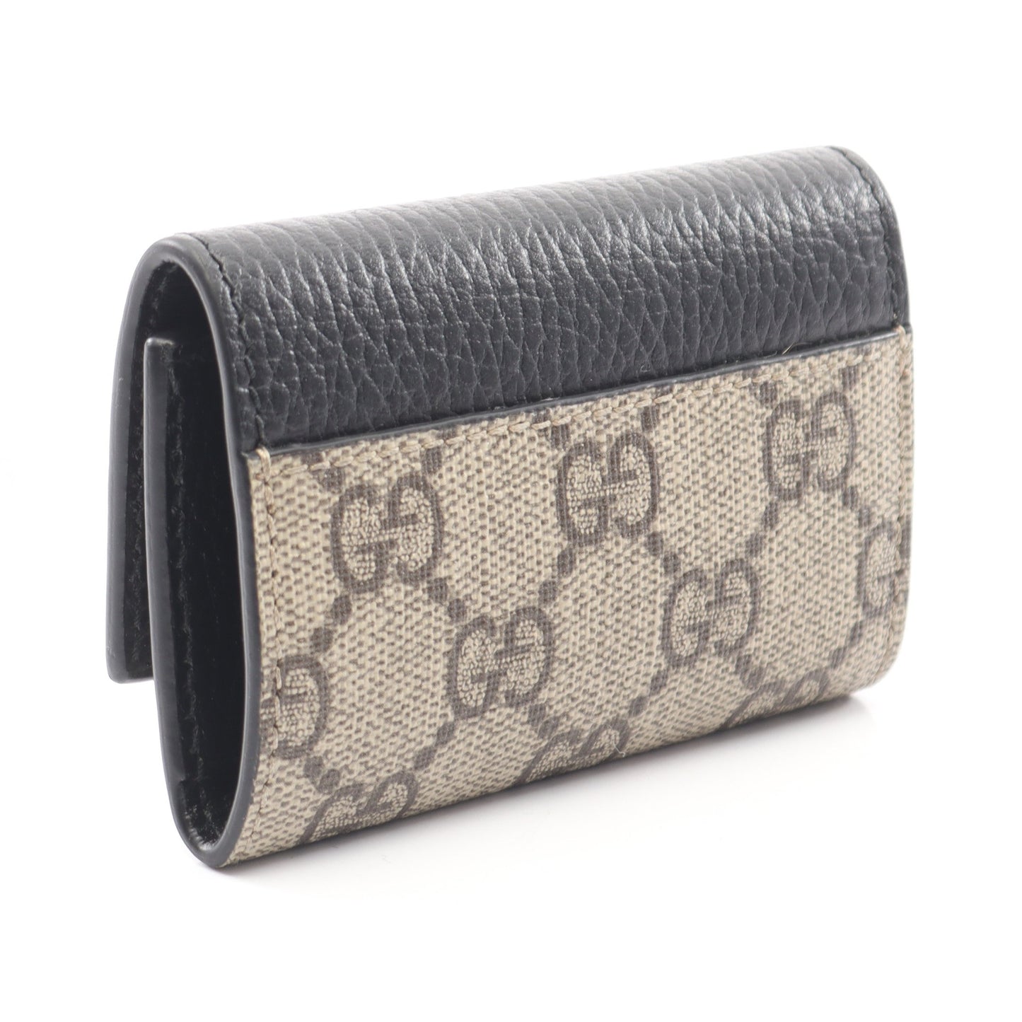 GGマーモント プチマーモント 6連 キーケース PVC レザー ベージュ ブラック グッチ