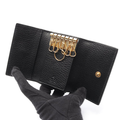 GGマーモント プチマーモント 6連 キーケース PVC レザー ベージュ ブラック グッチ