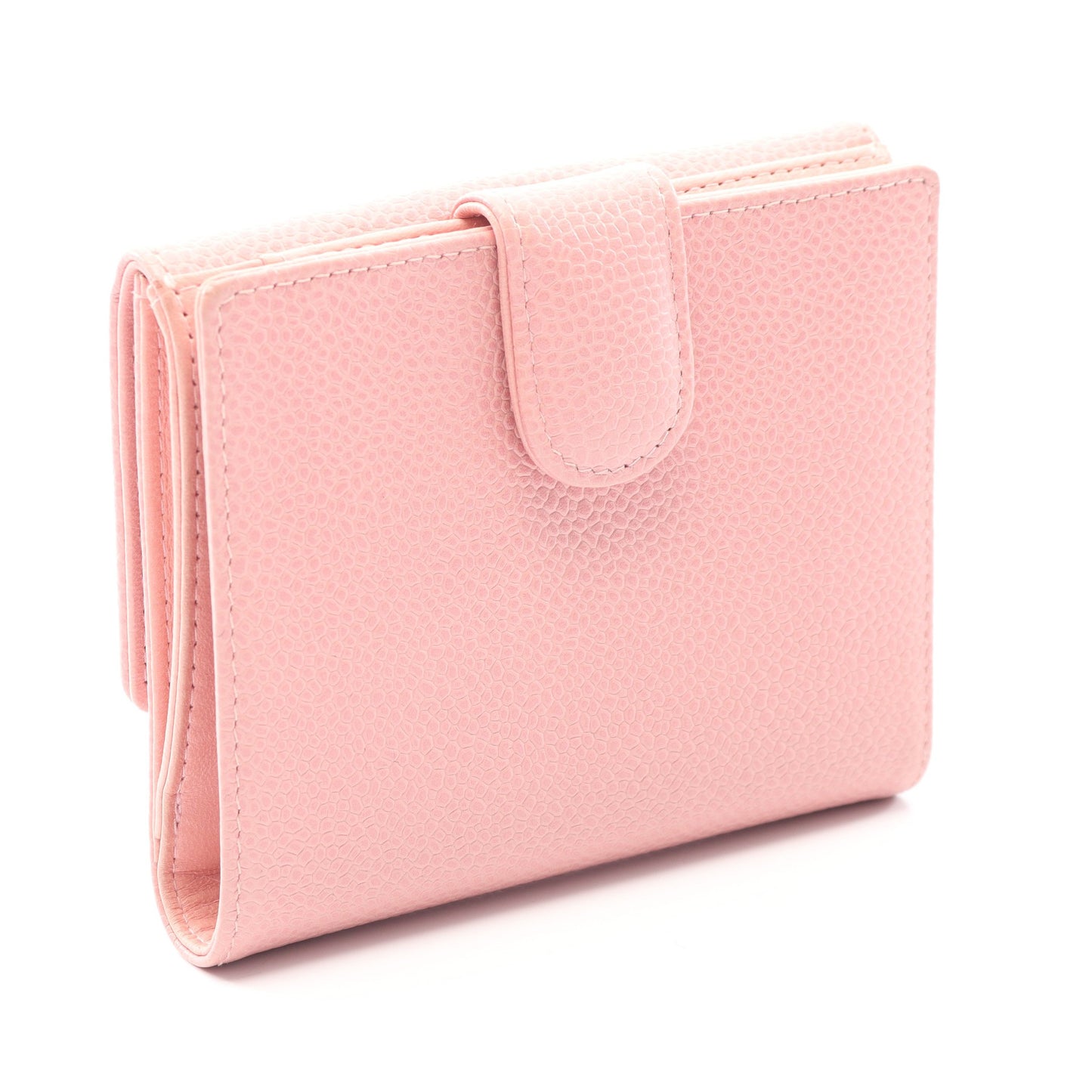 ココマーク Wホック財布 二つ折り財布 キャビアスキン ピンク ゴールド金具 シャネル 財布・小物 CHANEL