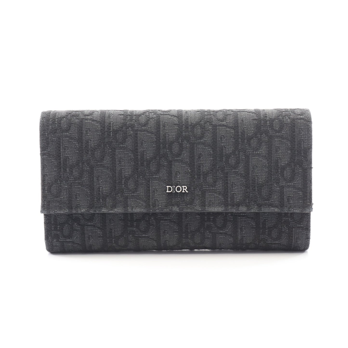 オブリーク ジャカード 二つ折り長財布 キャンバス ブラック クリスチャンディオール 財布・小物 Christian Dior