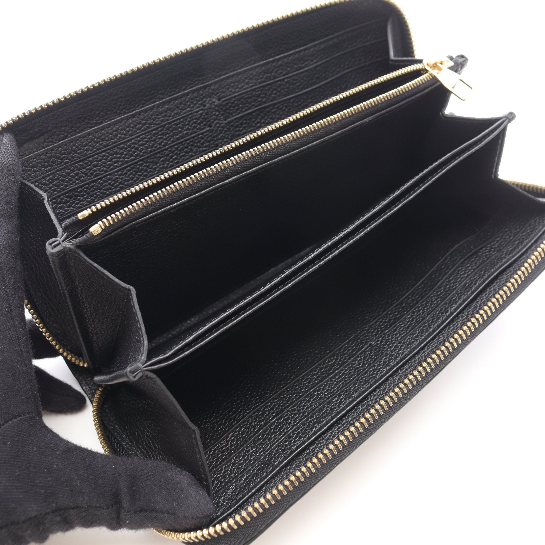 ルイ・ヴィトン LOUIS VUITTON ジッピーウォレット ラウンド長財布 財布 レザー モノグラム・アンプラント レディース ブラック系 / アイボリー系 M64805 【中古】 ルイヴィトン 長財布 レディース ラウンドファスナー モノグラム アン