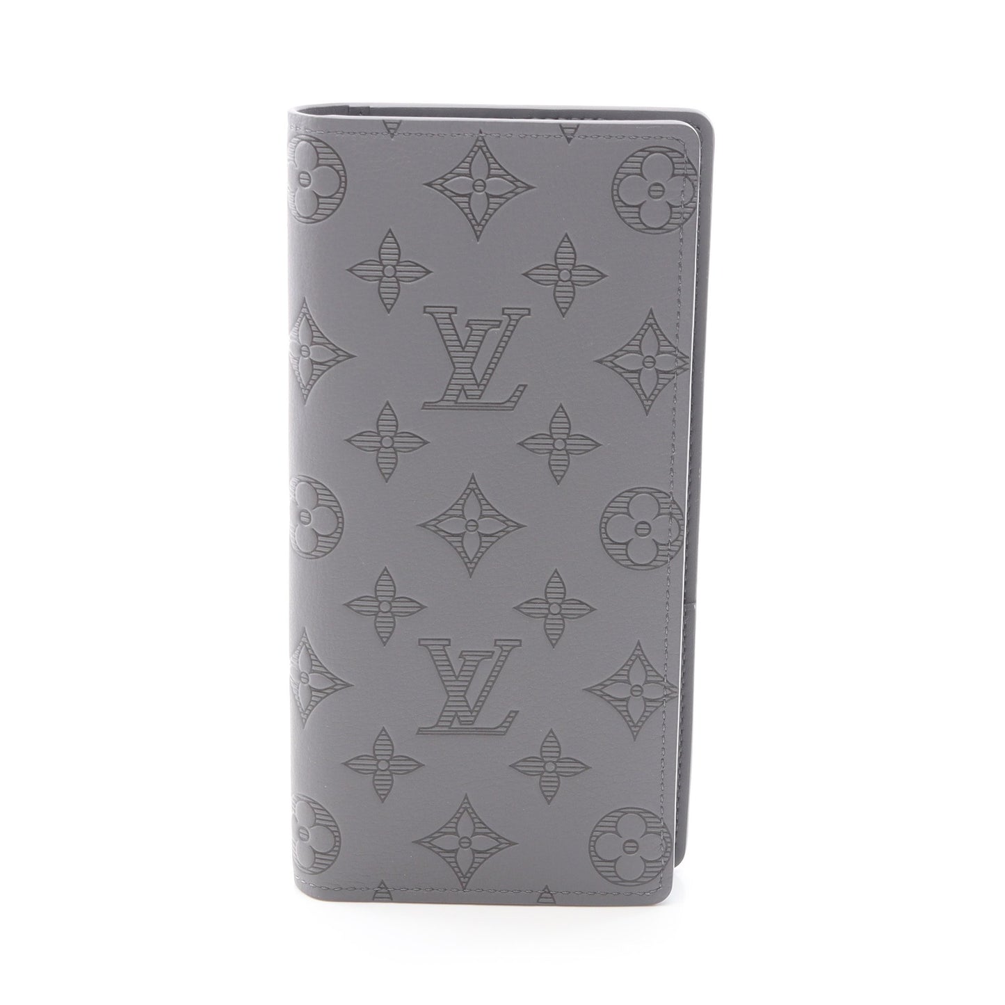 ポルトフォイユブラザ モノクラムシャドウ 二つ折り長財布 レザー グレー ルイヴィトン 財布・小物 LOUIS VUITTON