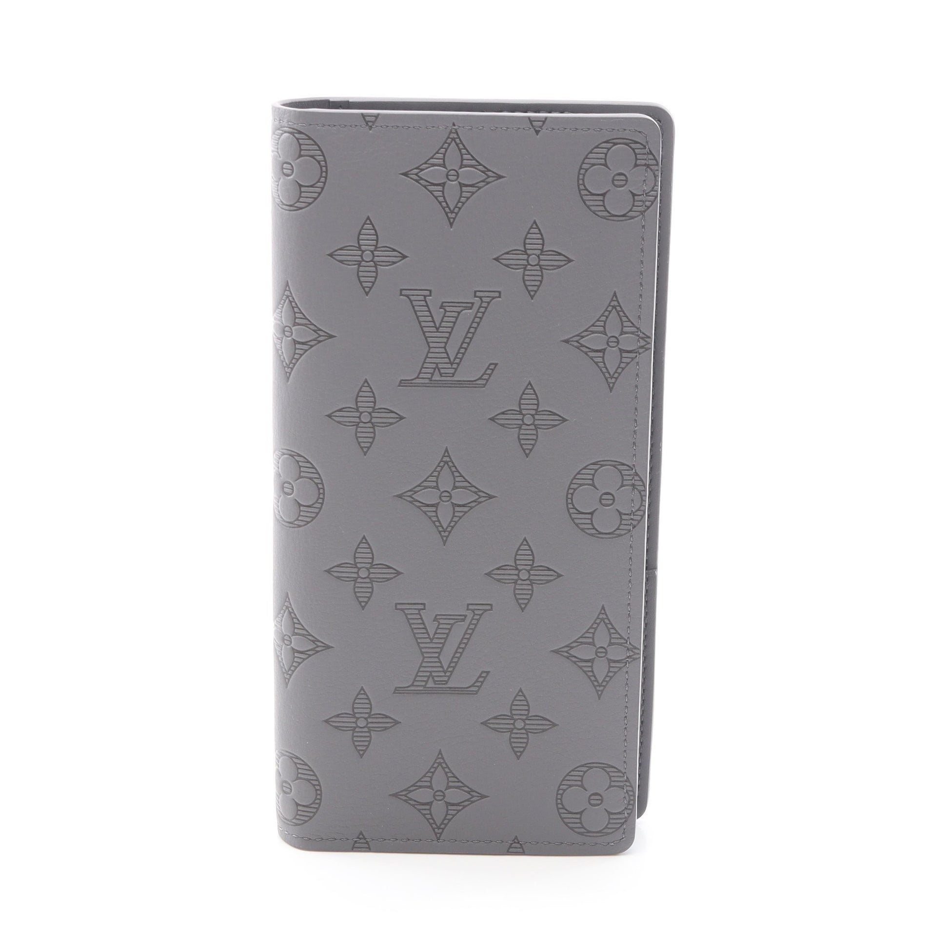 ポルトフォイユブラザ モノクラムシャドウ 二つ折り長財布 レザー グレー ルイヴィトン 財布・小物 LOUIS VUITTON