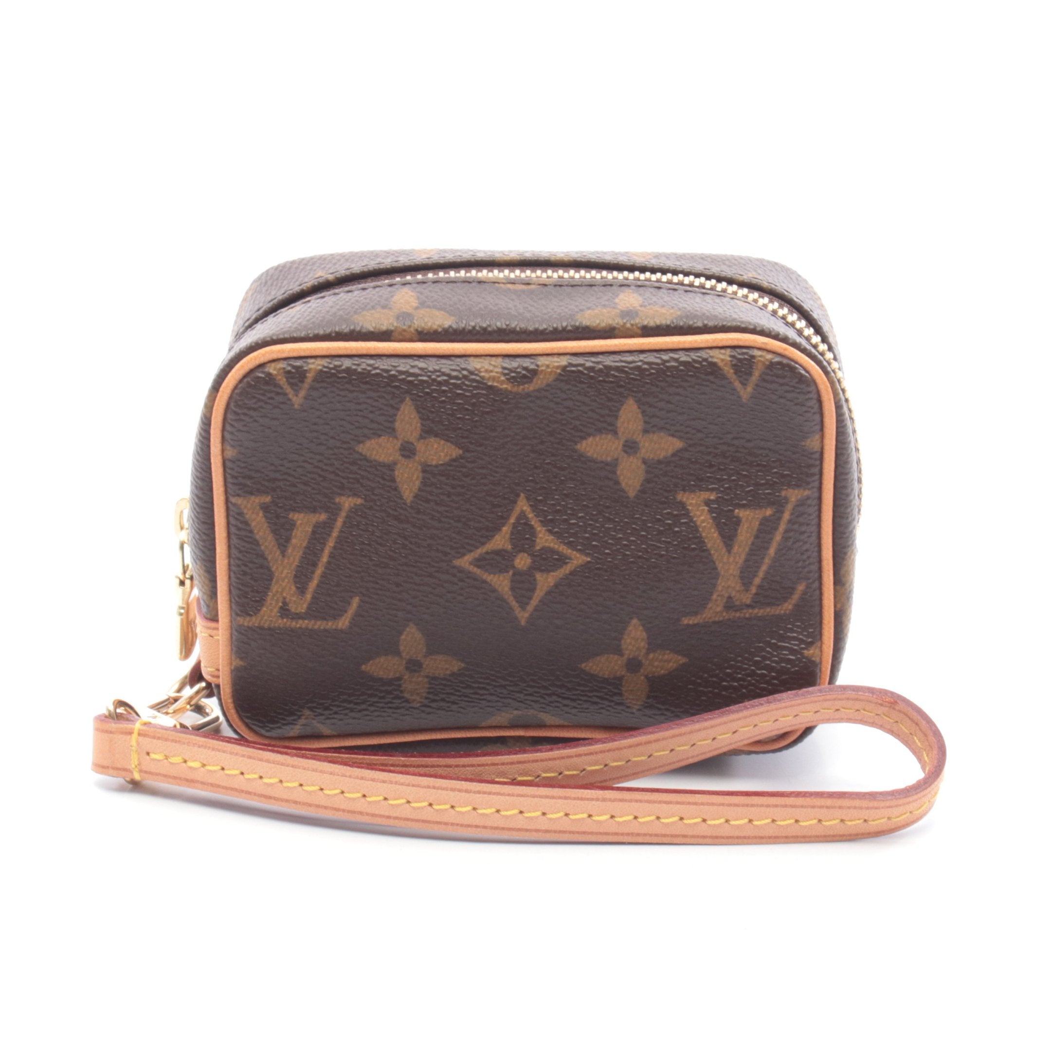 トゥルース ワピティ モノグラム ポーチ PVC レザー ブラウン ルイ