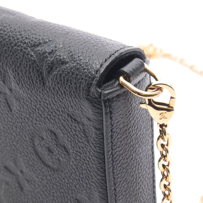 ポシェット フェリシー モノグラムアンプラント ノワール チェーンウォレット レザー ブラック ルイヴィトン バッグ LOUIS VUITTON