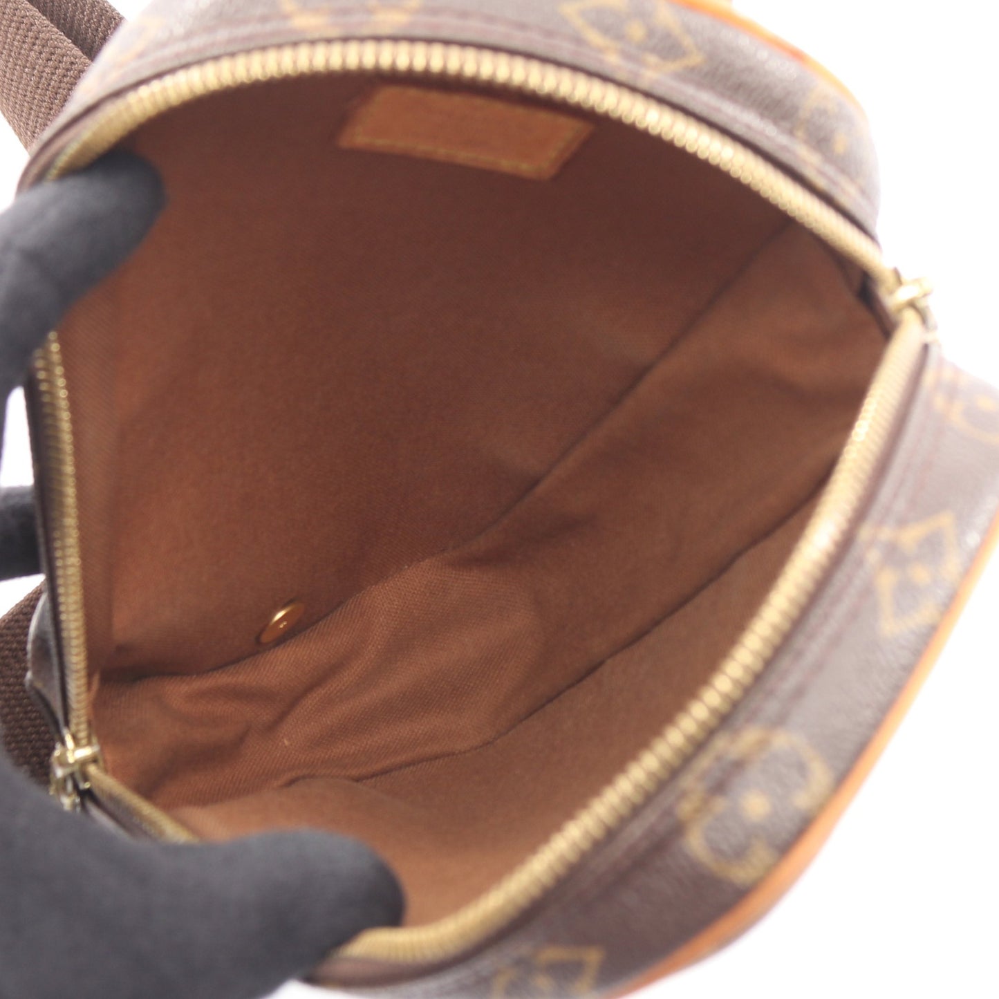 ポシェットガンジュ モノグラム ボディバッグ PVC レザー ブラウン ルイヴィトン バッグ LOUIS VUITTON