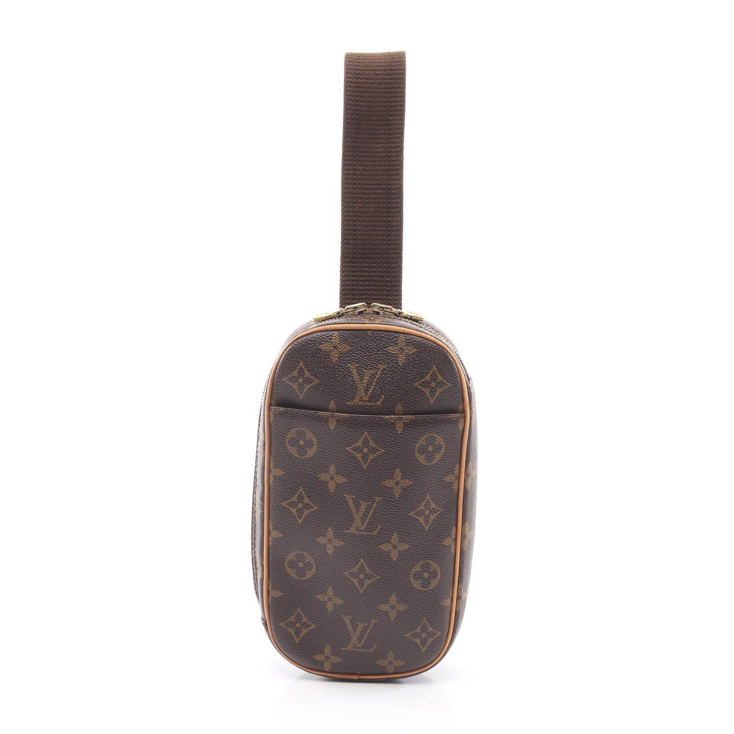 ポシェットガンジュ モノグラム ボディバッグ PVC レザー ブラウン ルイヴィトン バッグ LOUIS VUITTON