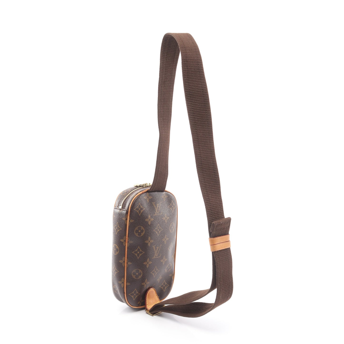 ポシェットガンジュ モノグラム ボディバッグ PVC レザー ブラウン ルイヴィトン バッグ LOUIS VUITTON