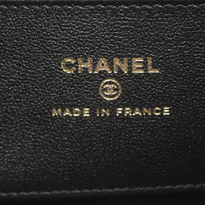 マトラッセ ミニ チェーンショルダーバッグ ラムスキン ブラック ゴールド金具 シャネル バッグ CHANEL