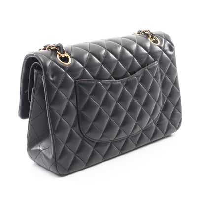 マトラッセ Wフラップ Wチェーンショルダーバッグ ラムスキン ブラック ゴールド金具 シャネル バッグ CHANEL