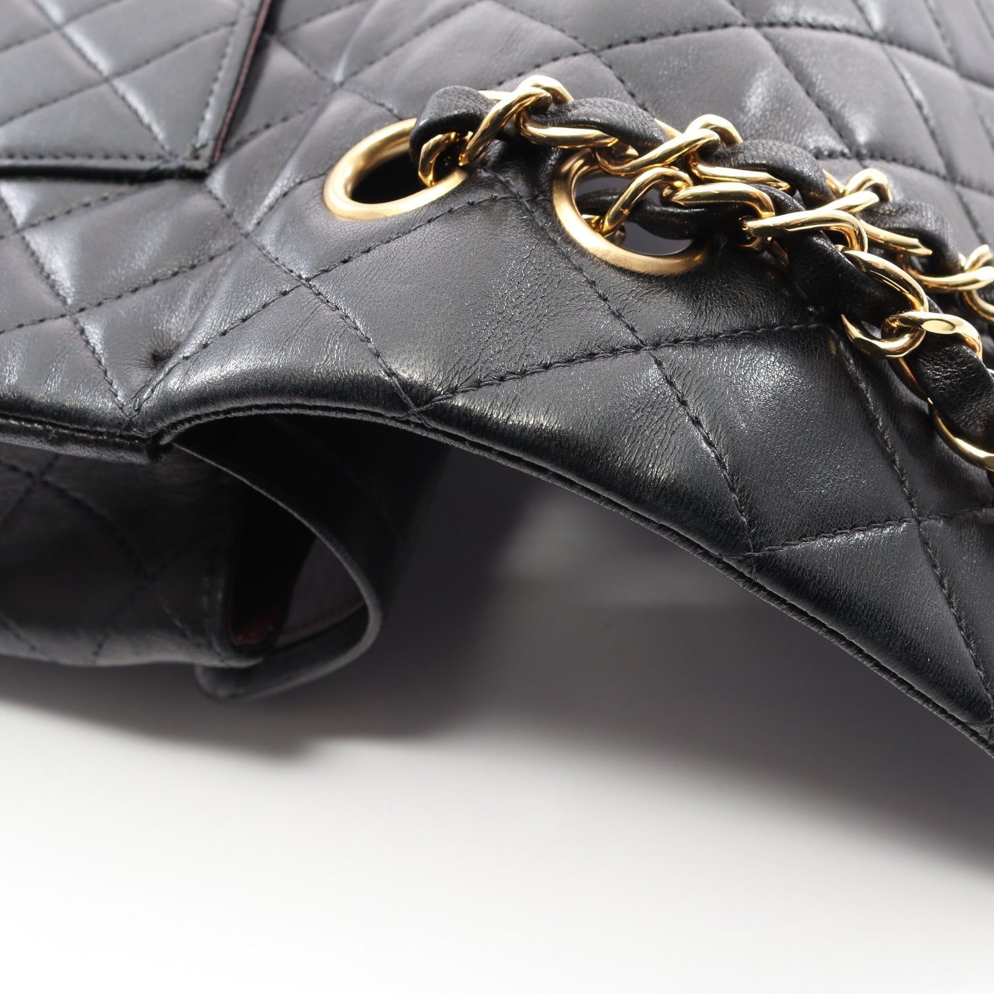 マトラッセ Wフラップ Wチェーンショルダーバッグ ラムスキン ブラック ゴールド金具 シャネル バッグ CHANEL