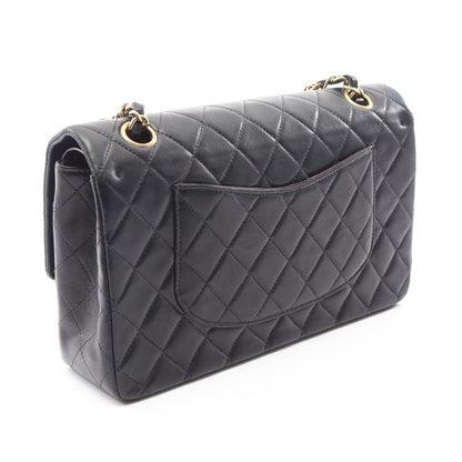 マトラッセ Wフラップ Wチェーンショルダーバッグ ラムスキン ブラック ゴールド金具 シャネル バッグ CHANEL