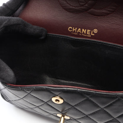マトラッセ Wフラップ Wチェーンショルダーバッグ ラムスキン ブラック ゴールド金具 シャネル バッグ CHANEL