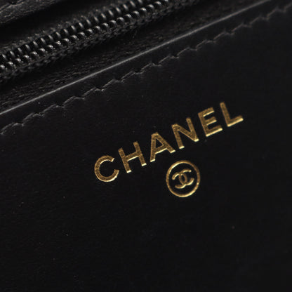 マトラッセ チェーンウォレット キャビアスキン ブラック ゴールド金具 シャネル