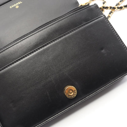 マトラッセ チェーンウォレット キャビアスキン ブラック ゴールド金具 シャネル